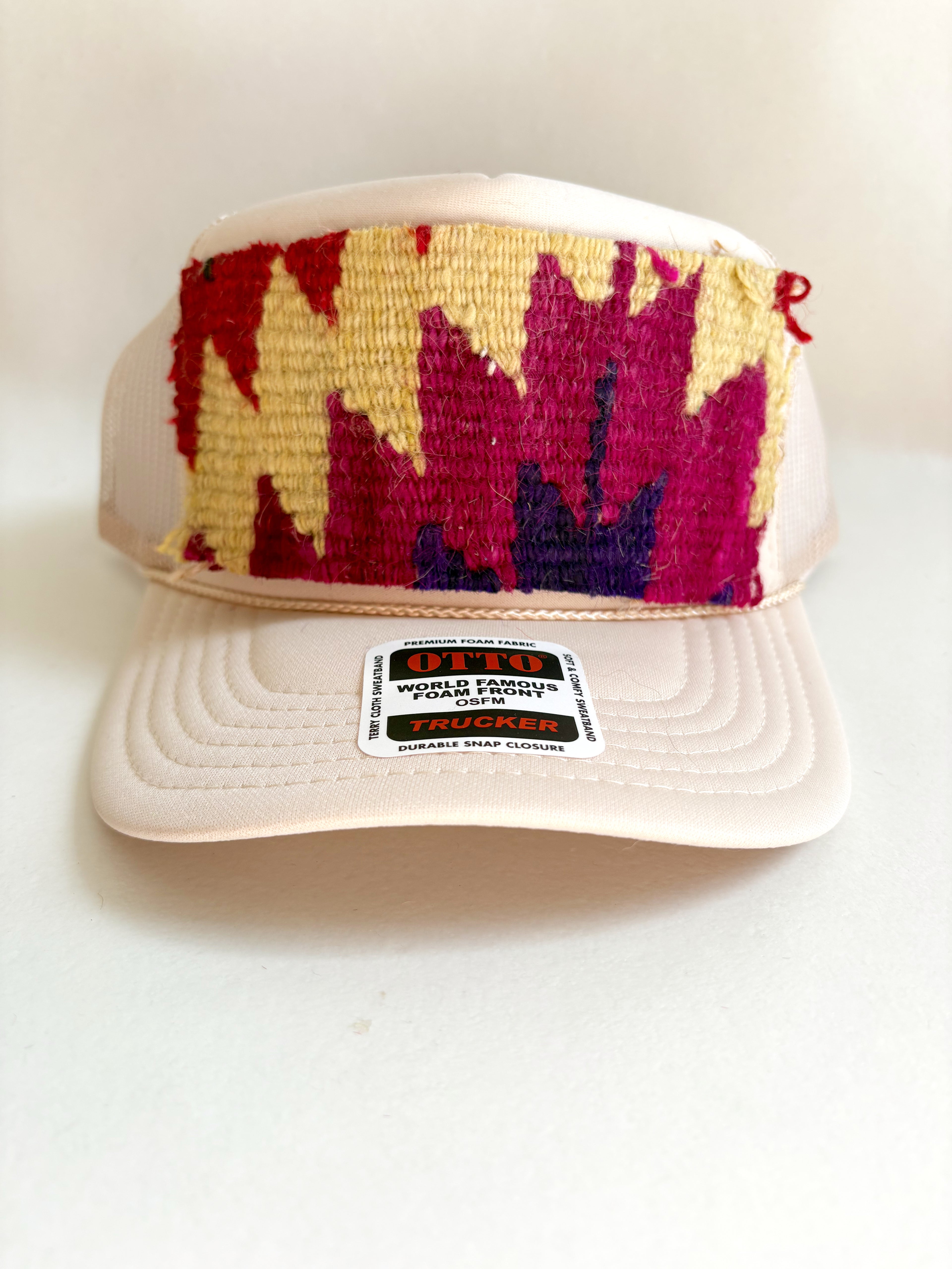 Tan Trucker with Purple Kilim Patch