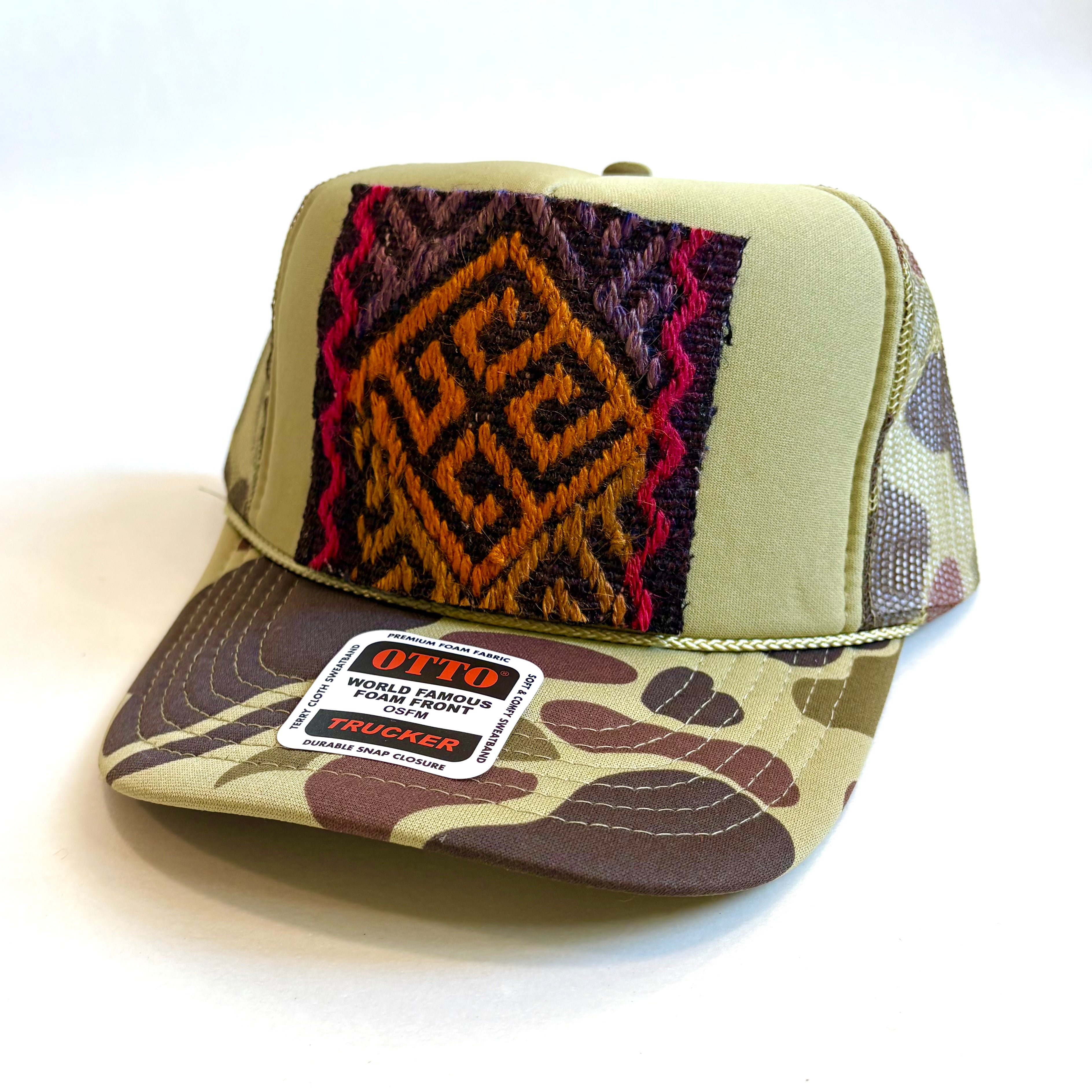 Camo Trucker Hat with Kilim Patch