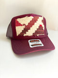 Burgundy Trucker Hat with Kilim Patch