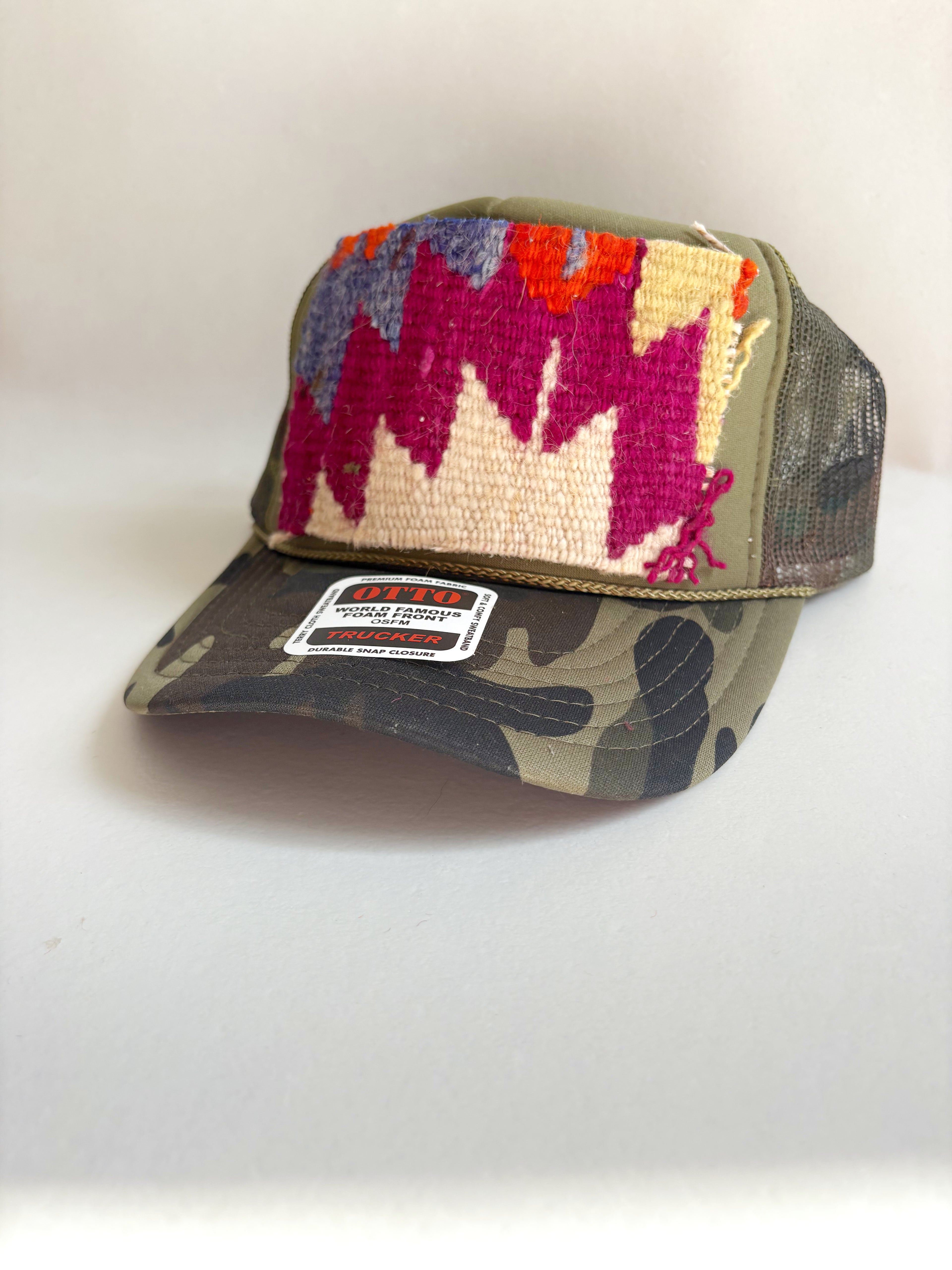 Dark Camo Trucker with Purple Kilim Patch