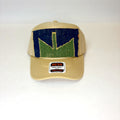 Khaki Trucker Hat with Green and Navy Turkish Kilim Patch