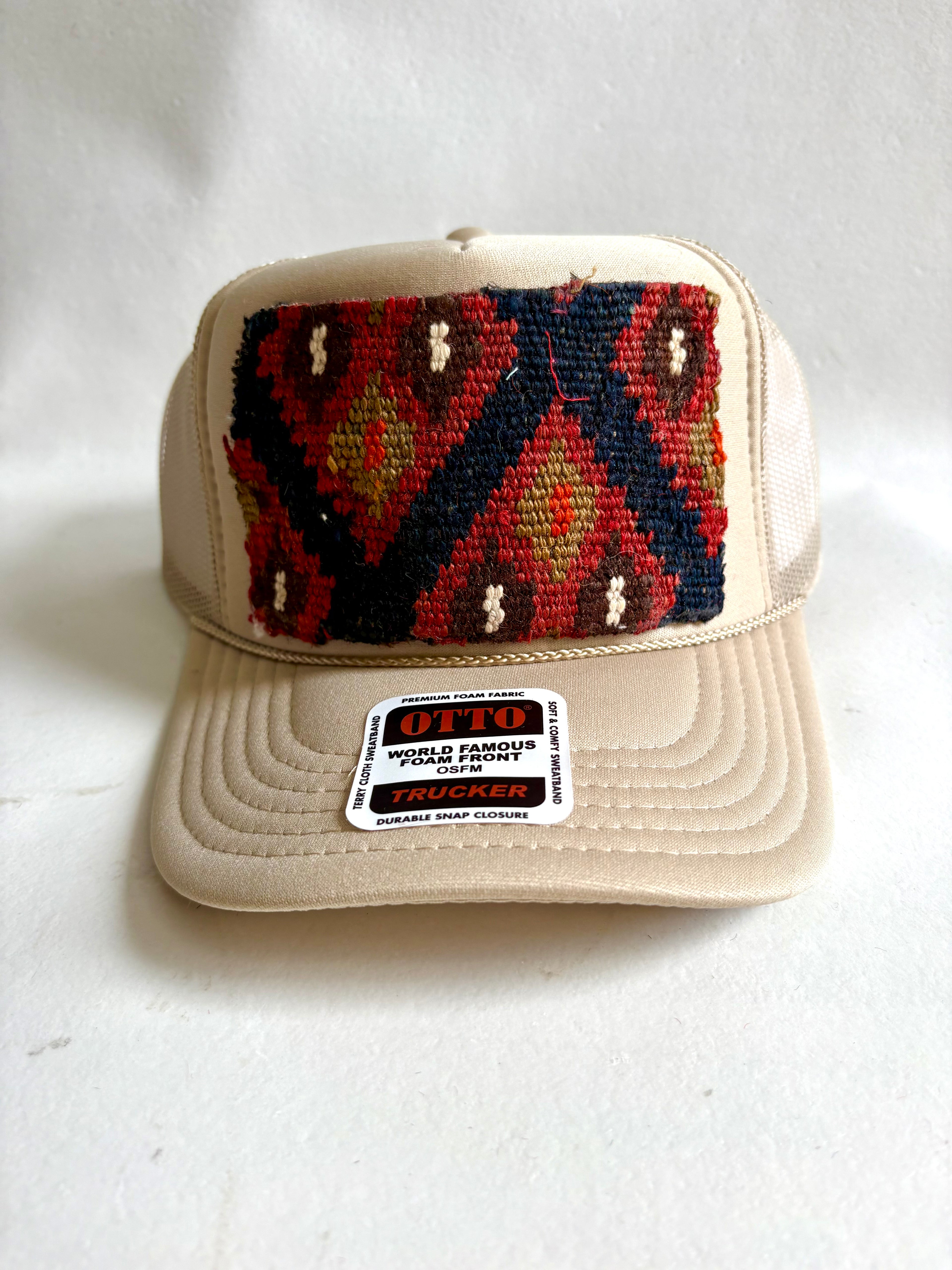 Navy & Orange Kilim Patch Trucker Hat