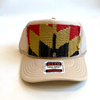 Tan Trucker Hat with Kilim Patch