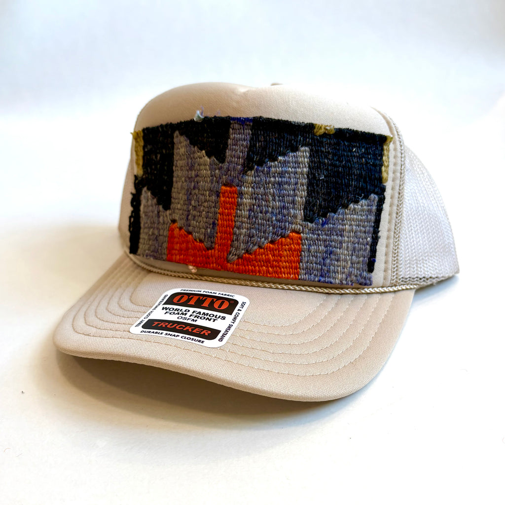 Khaki Trucker Hat with Kilim Patch