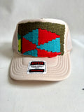 Blue, Red, & Green Kilim Patch Trucker Hat