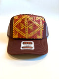 Brown Trucker Hat with Kilim Patch