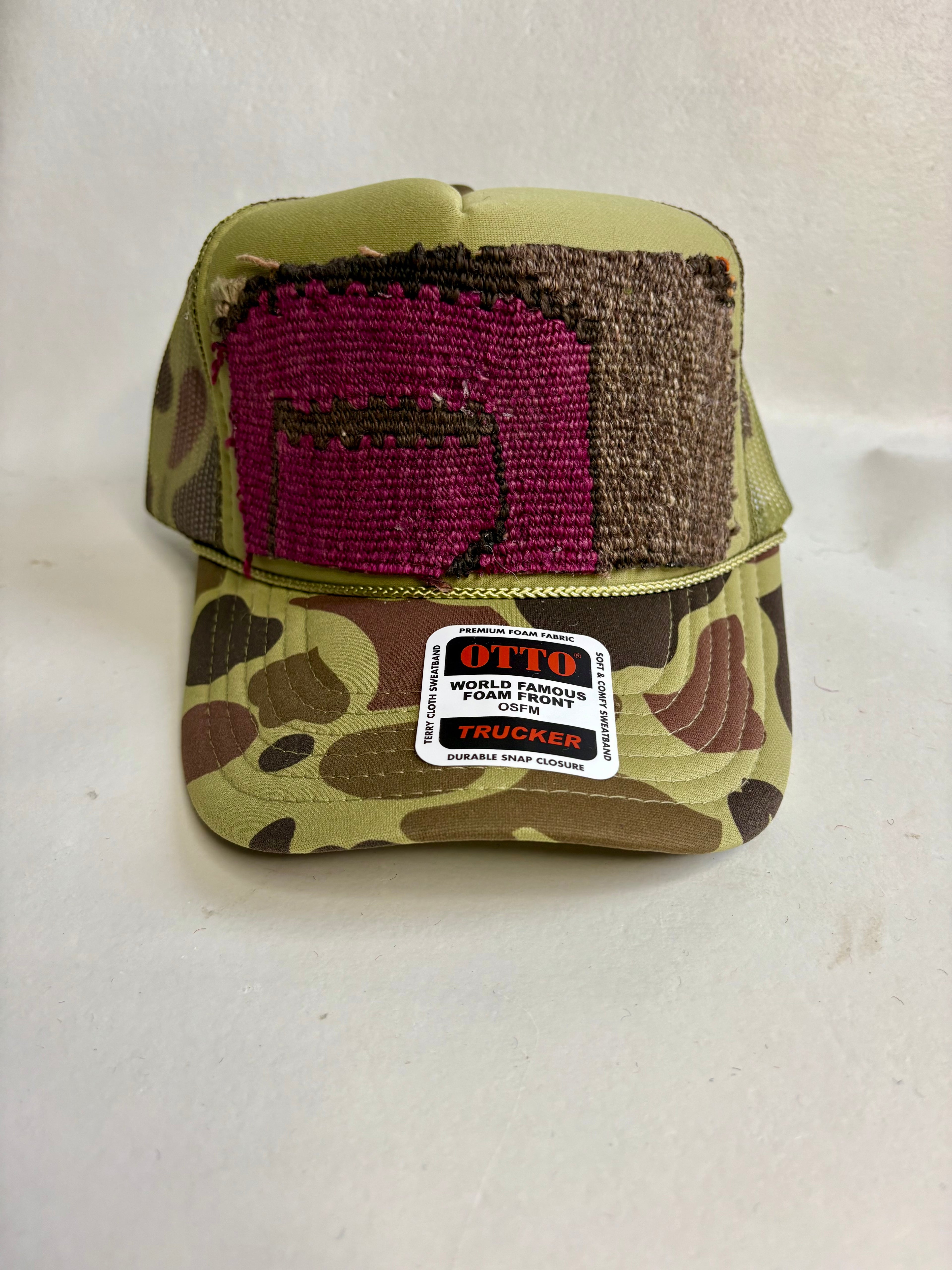 Purple & Black Camo Kilim Patch Trucker Hat