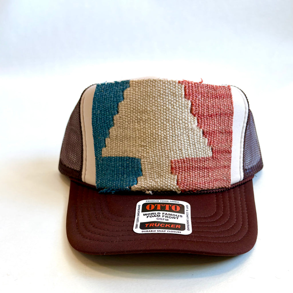 Two Tone Trucker Hat with Kilim Patch