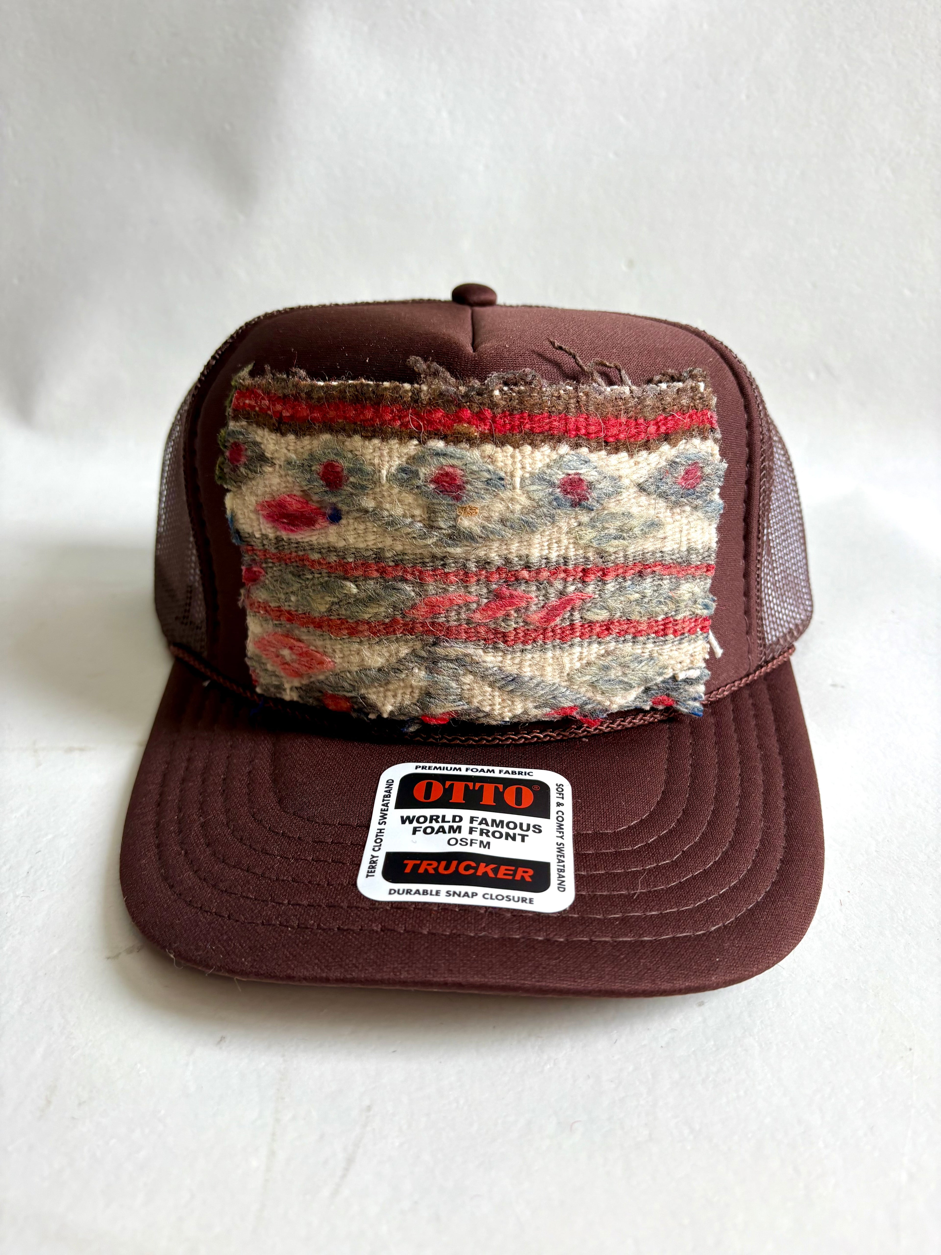 Tan & Blue Kilim Trucker Hat