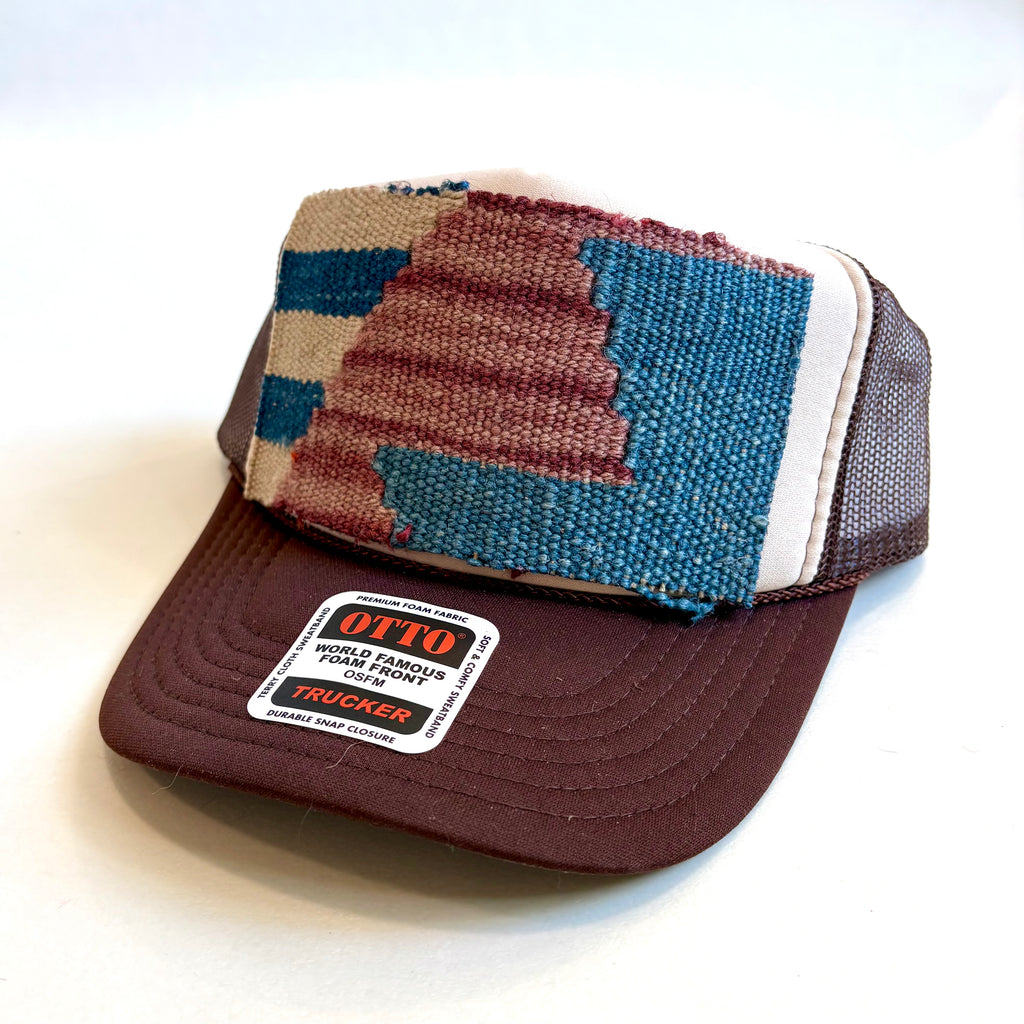 Two Tone Trucker Hat with Kilim Patch