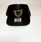 Black OTTO Trucker Hat with Gold Broach