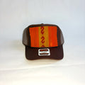 Brown OTTO Trucker Hat with Orange & Mustard Kilim Patch