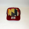 Burgundy Trucker Hat with Funky Turkish Kilim Patch