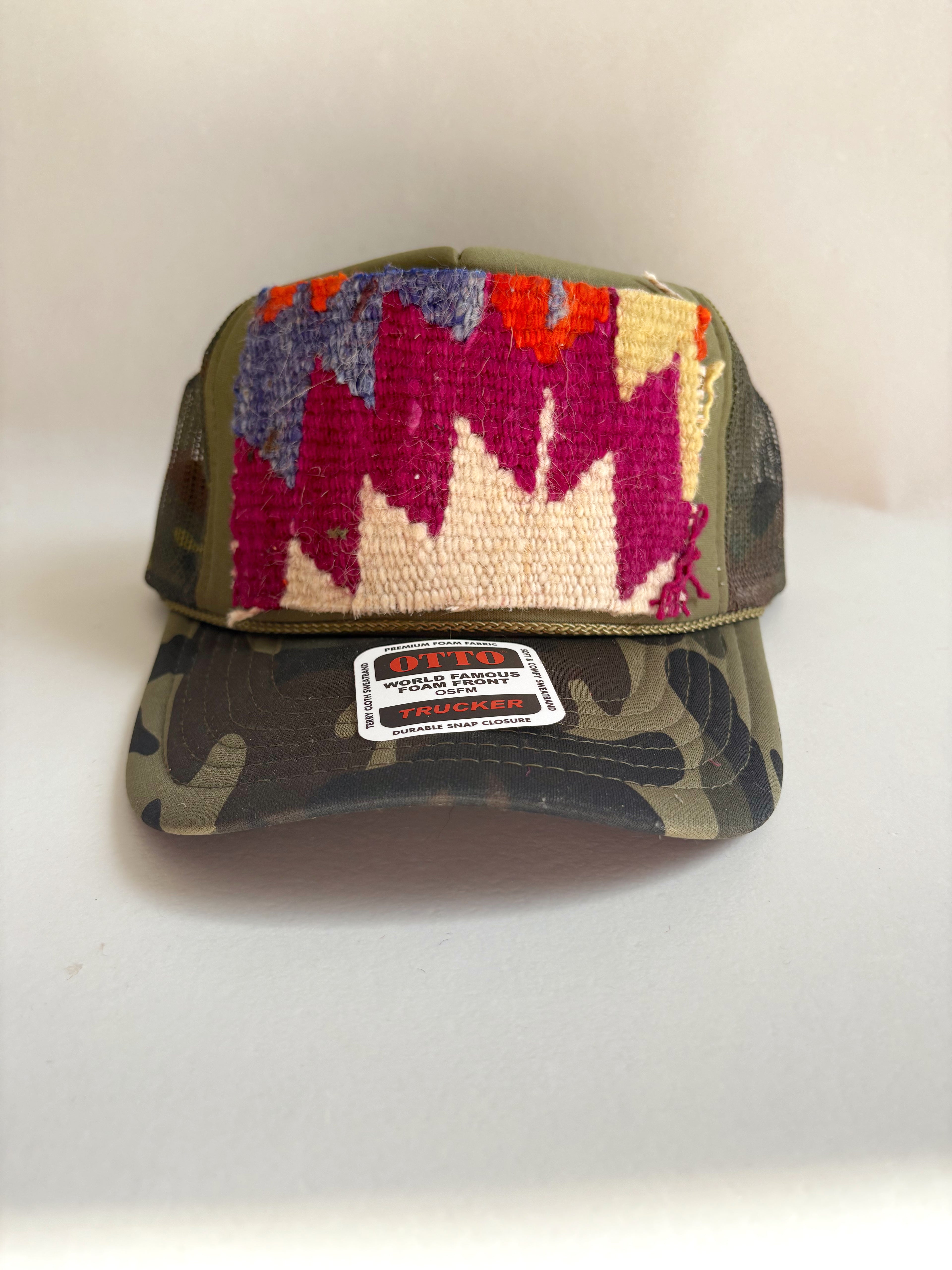 Dark Camo Trucker with Purple Kilim Patch