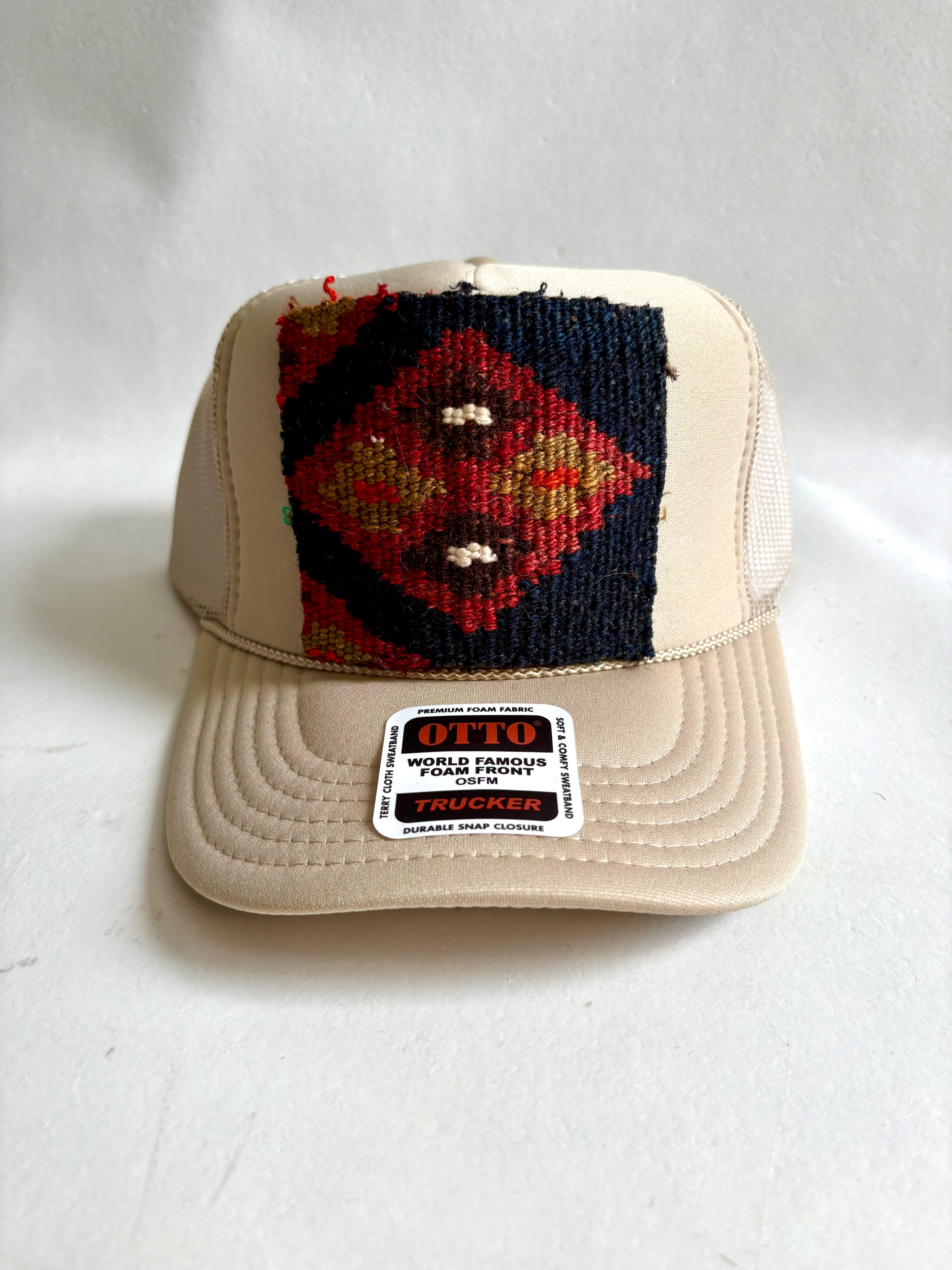 Navy & Orange Kilim Patch Trucker Hat