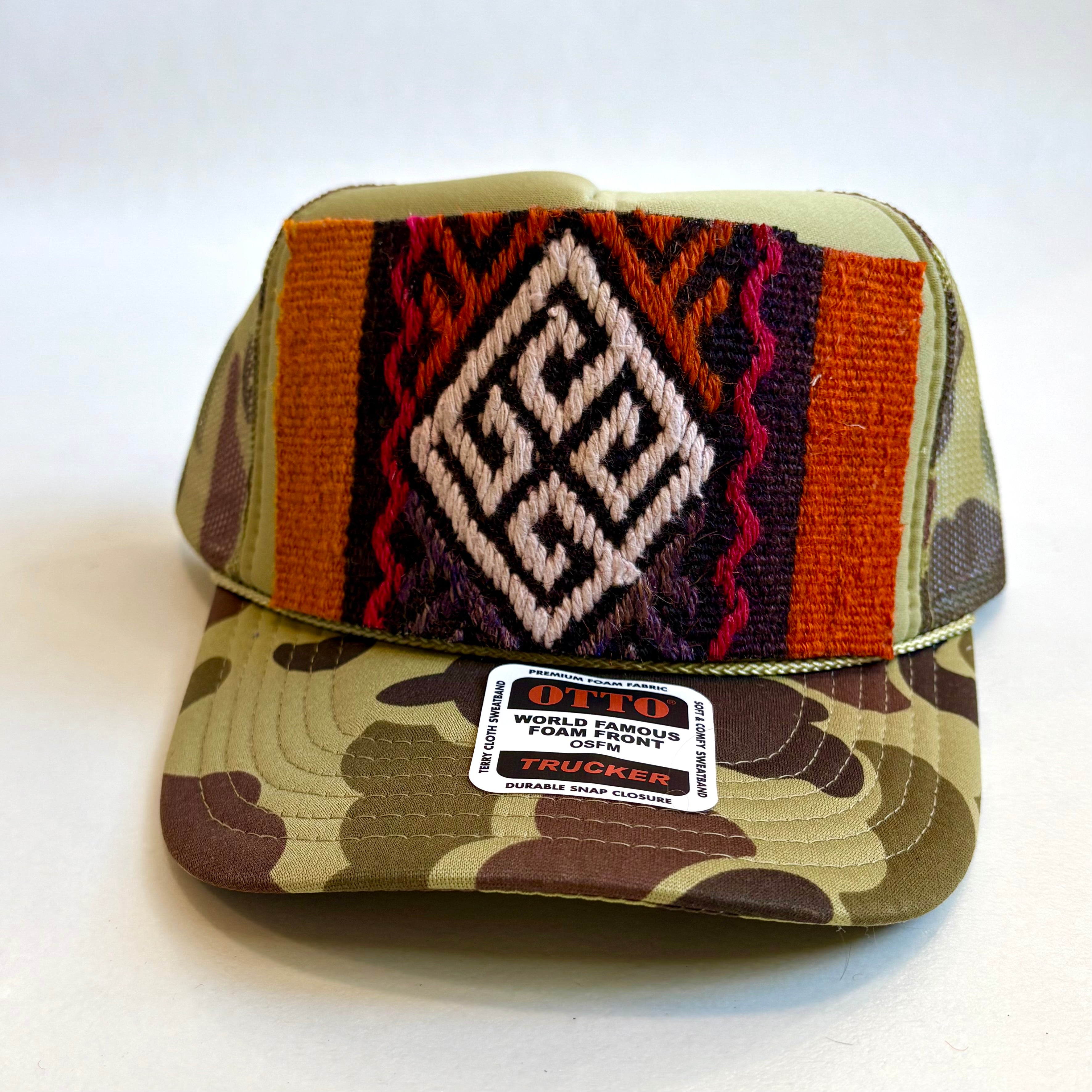 Light Camo Trucker Hat with Kilim Patch