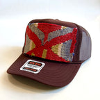 Brown Trucker Hat with Kilim Patch