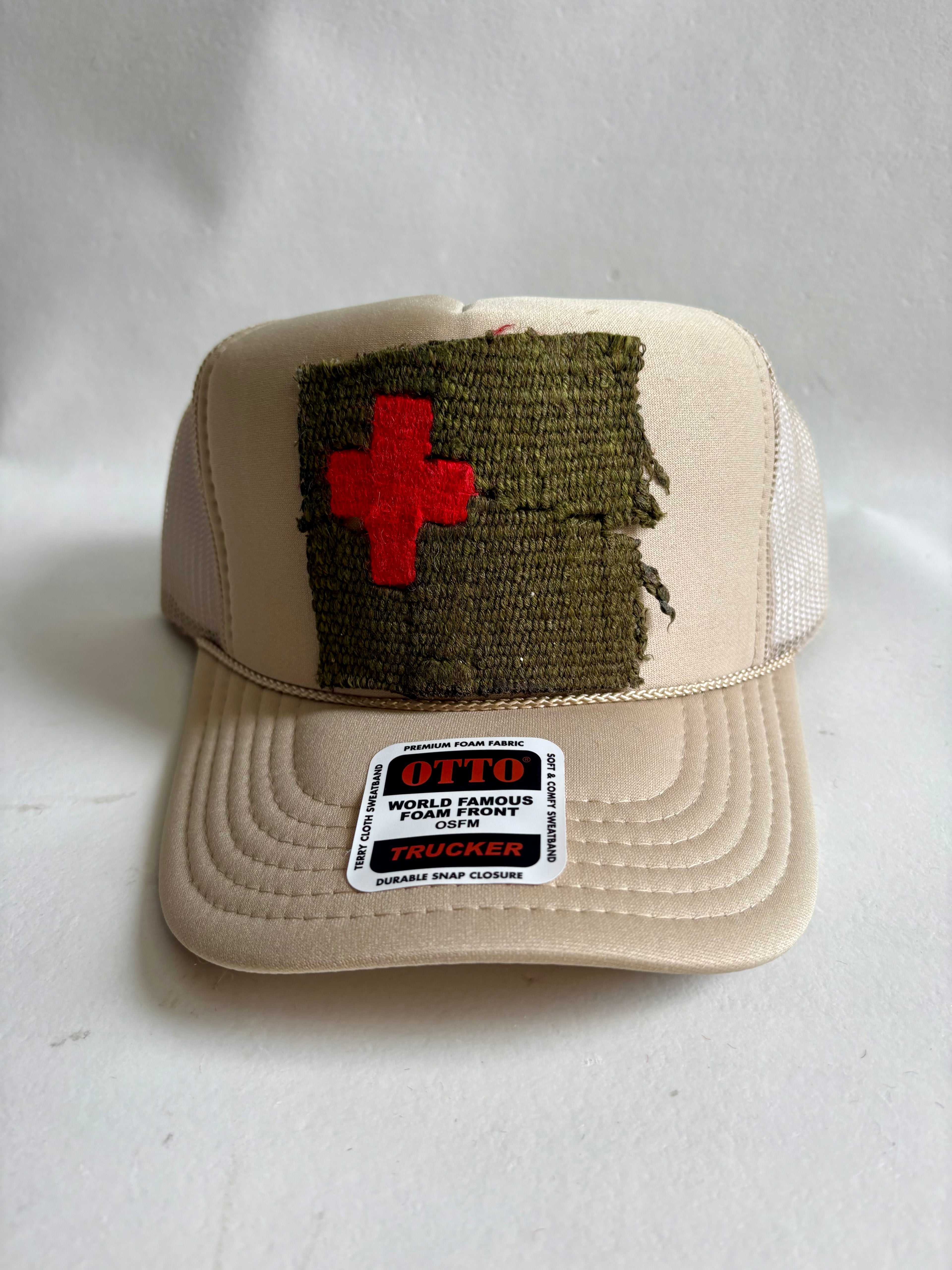 Green & Red Kilim Patch Trucker Hat