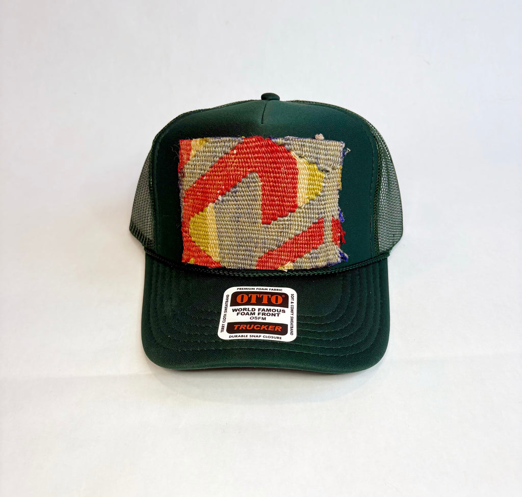 Emerald Green OTTO Trucker Hat with Kilim Patch