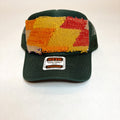 Emerald Green OTTO Trucker Hat with Geometric Kilim Patch