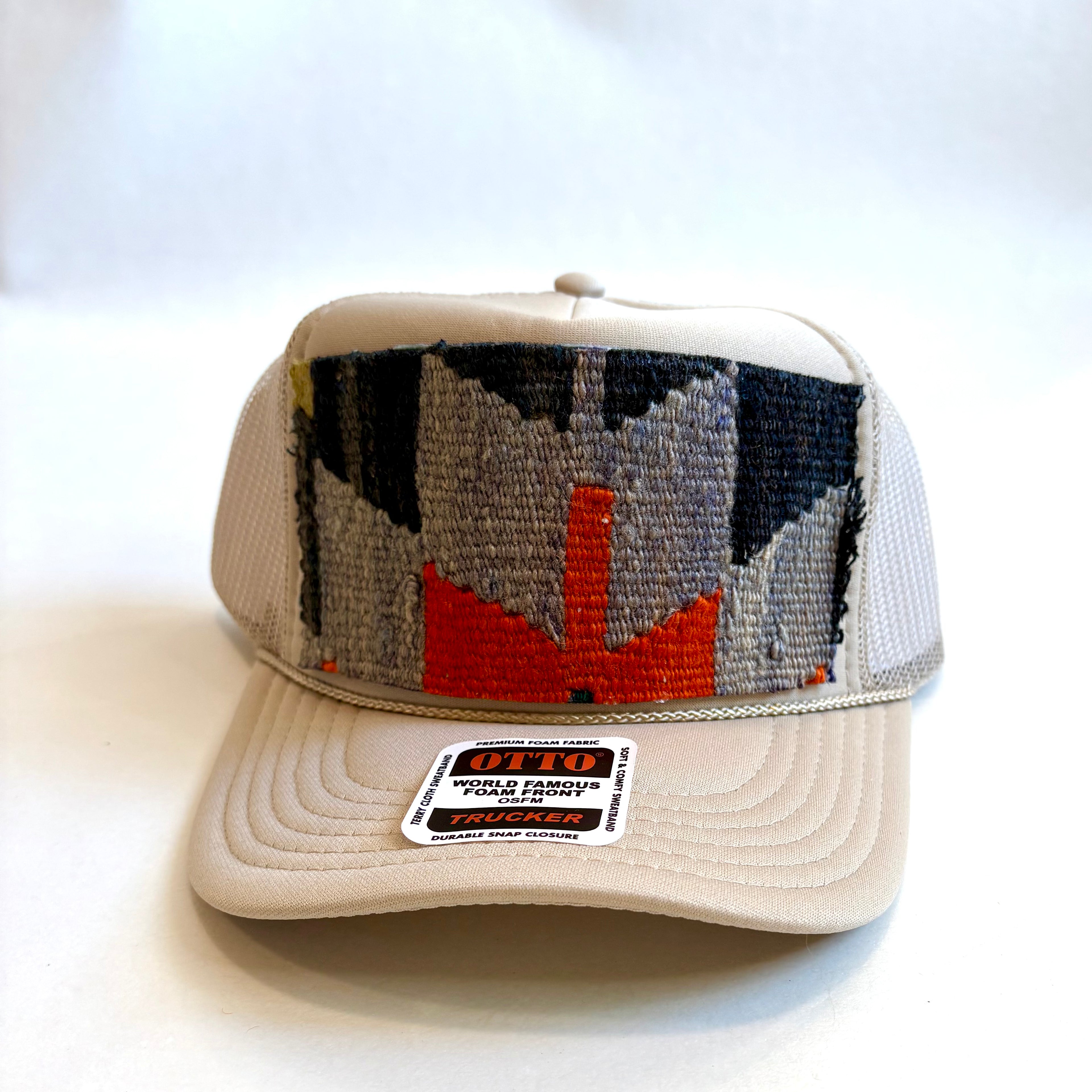Khaki Trucker Hat with Kilim Patch