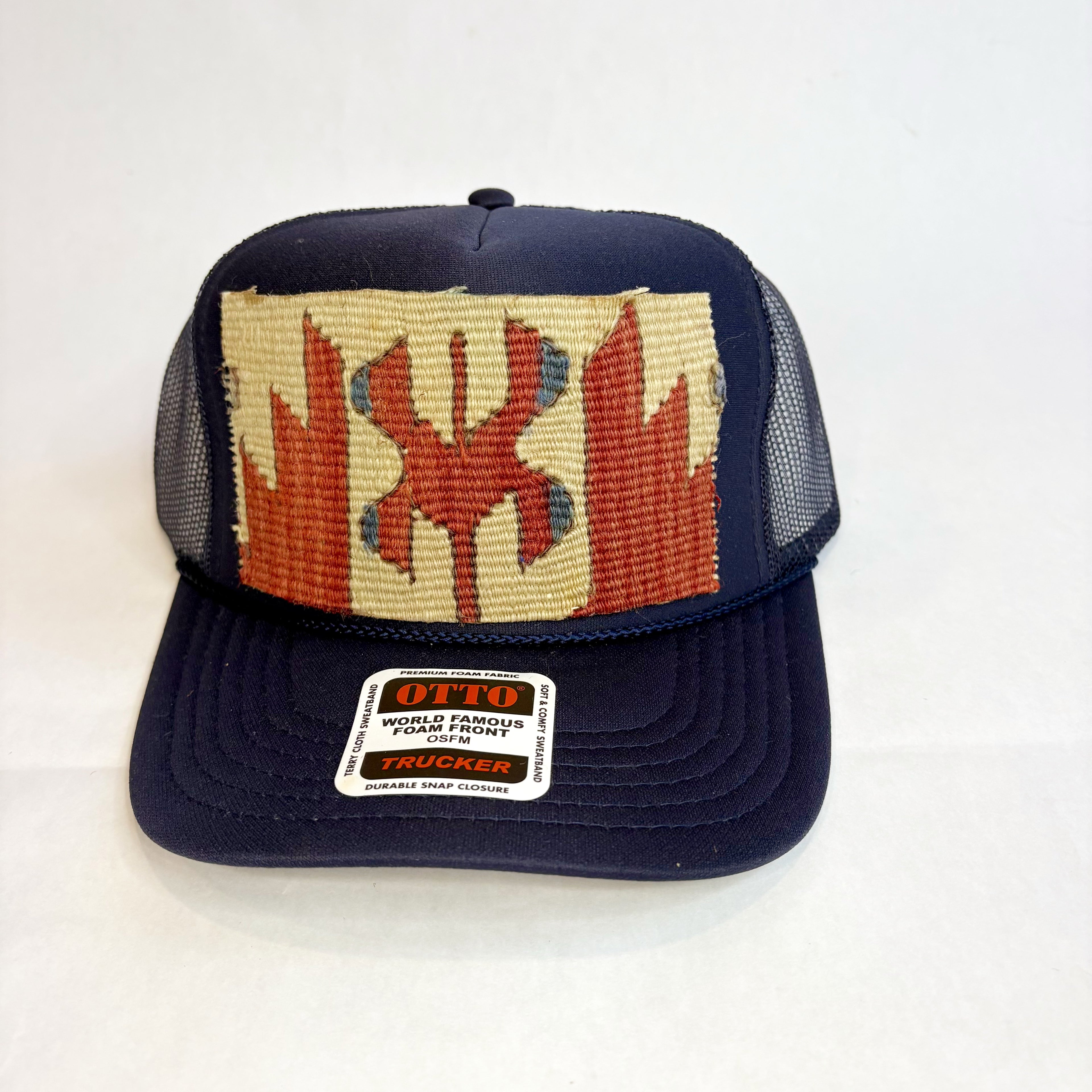Navy OTTO Trucker Hat with Kilim Patch