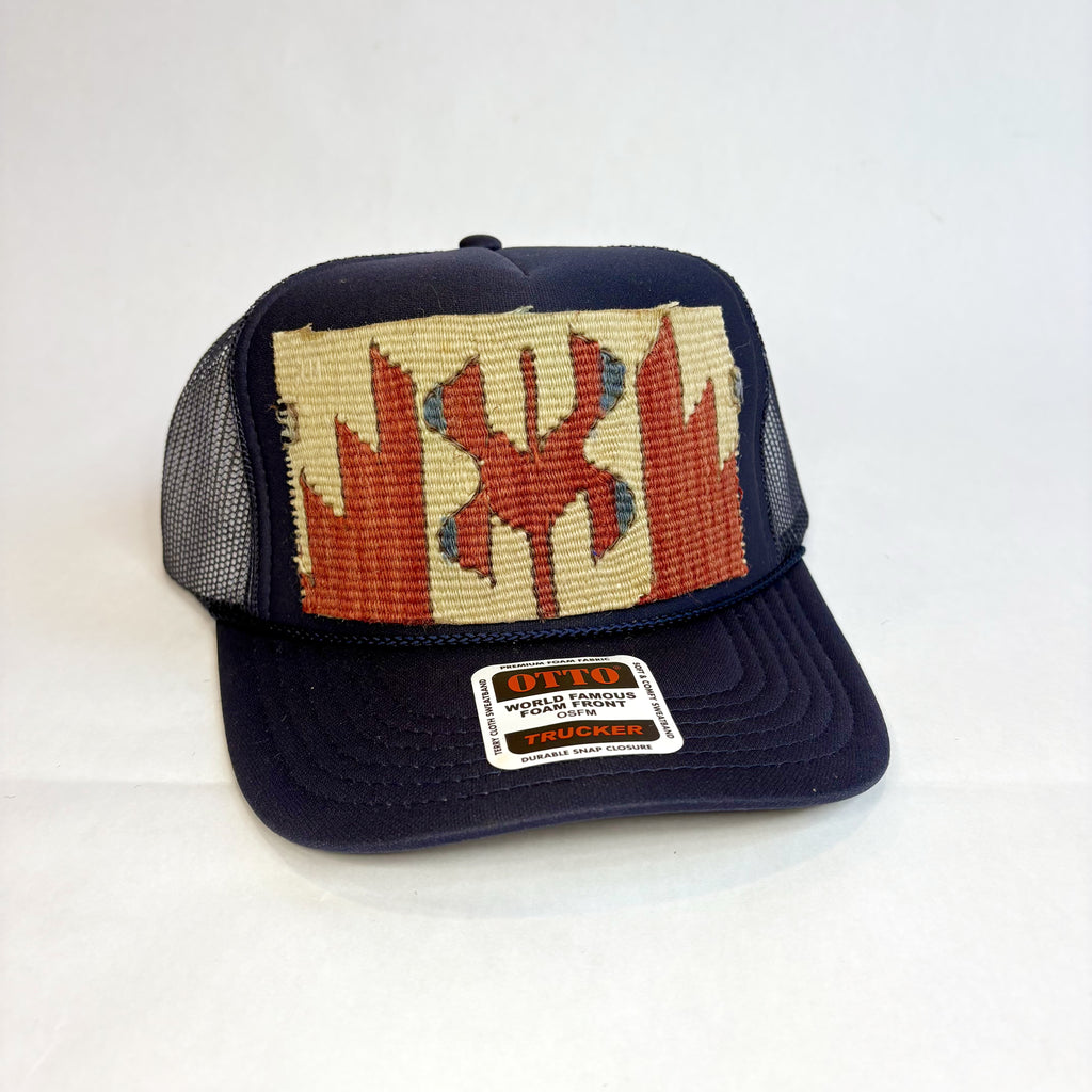 Navy OTTO Trucker Hat with Kilim Patch