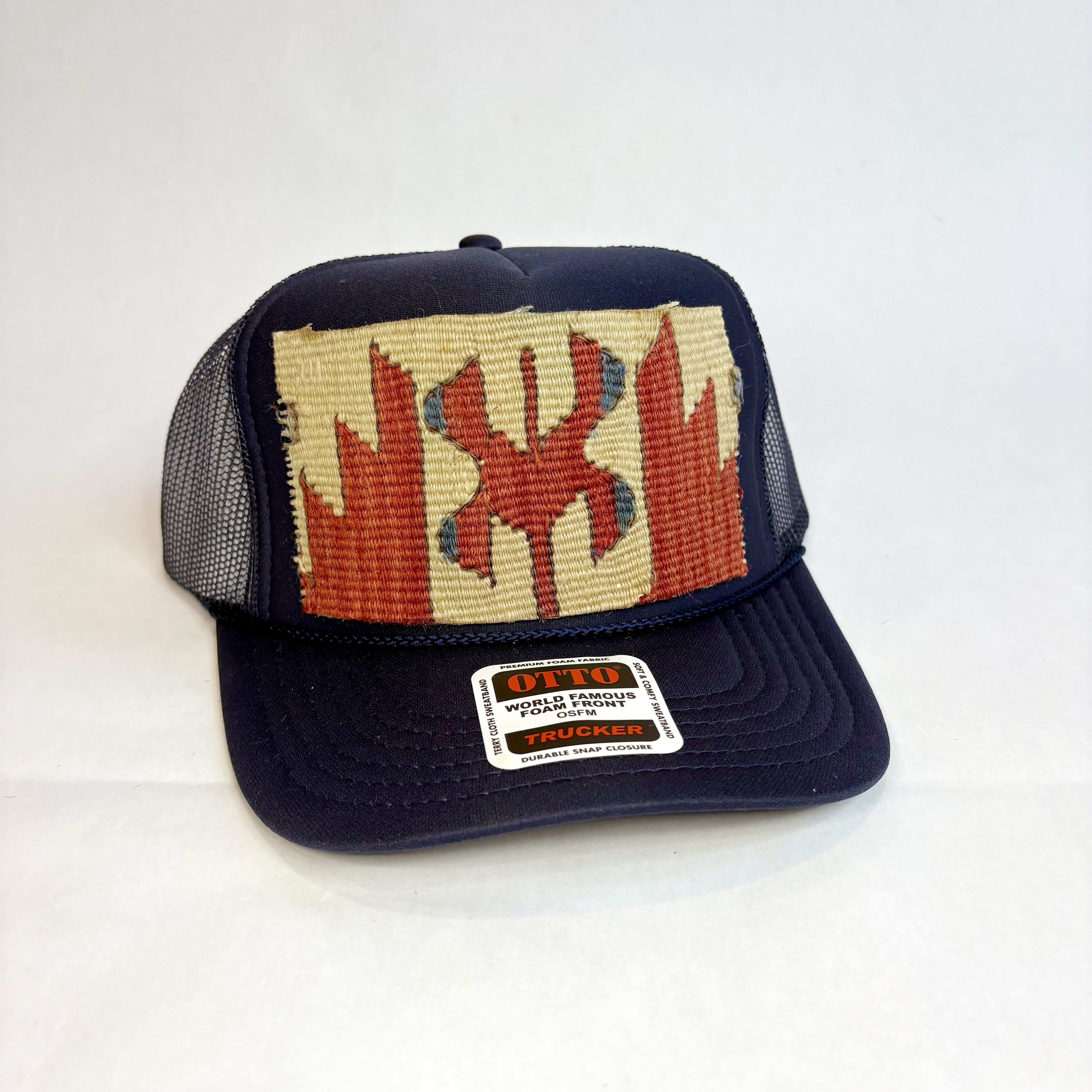 Navy OTTO Trucker Hat with Kilim Patch
