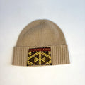 Tan Beanie with Kilim Patch