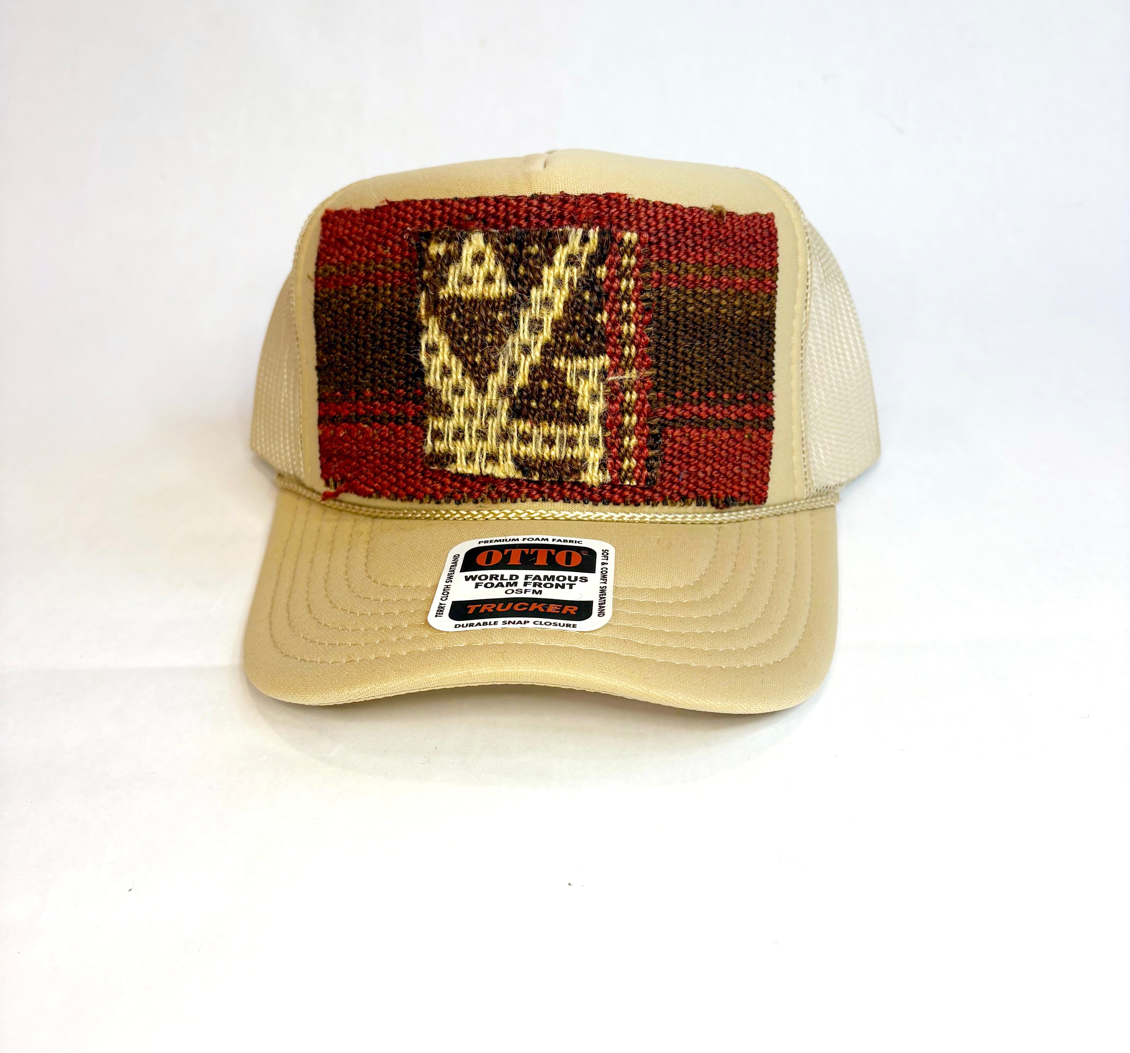 Khaki OTTO Trucker Hat with Double Kilim Patch