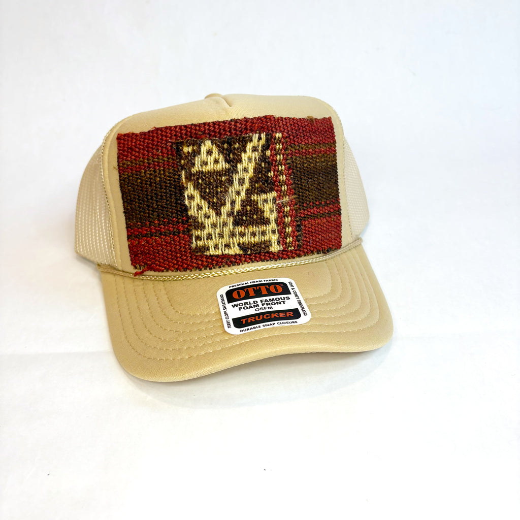 Khaki OTTO Trucker Hat with Double Kilim Patch