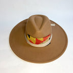 Tan Adjustable Wide Brim with Kilim & Ribbon