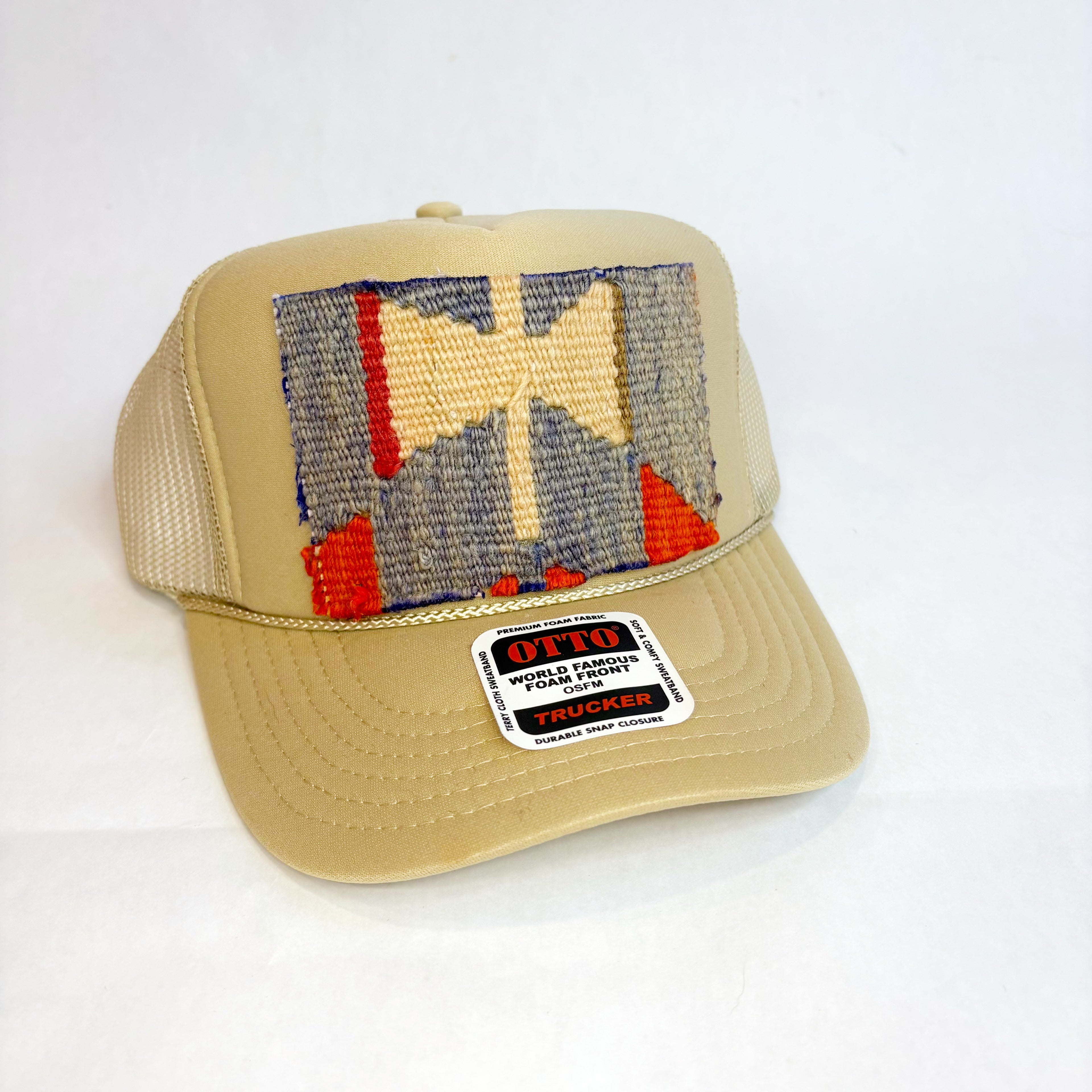 Khaki OTTO Trucker Hat with Kilim Patch