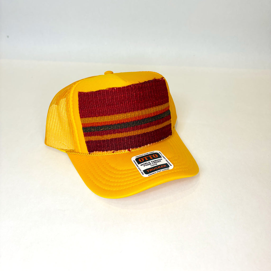 Gold Trucker Hat with Turkish Kilim Patch