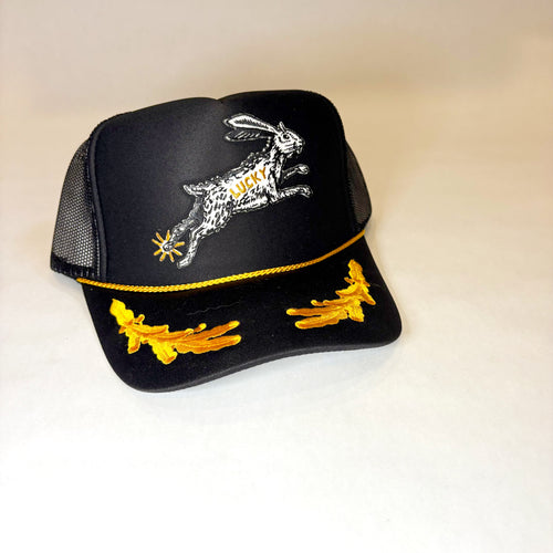 Black & Gold Lucky Rabbit's Foot Trucker Hat